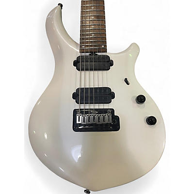 Used Sterling by Music Man JP Majesty 7 Pearl White Solid Body Electric Guitar