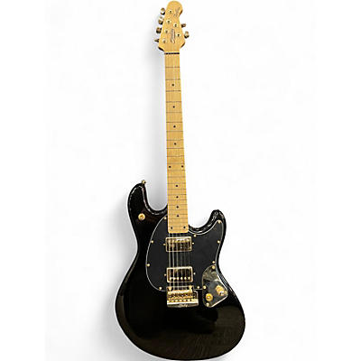 Used Sterling by Music Man Jared Dines Signature Stingray Black and Gold Solid Body Electric Guitar