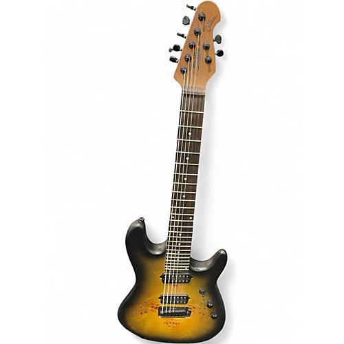 Used Sterling by Music Man Jason Richardson Cutlass 7 poplar burst Solid Body Electric Guitar poplar burst