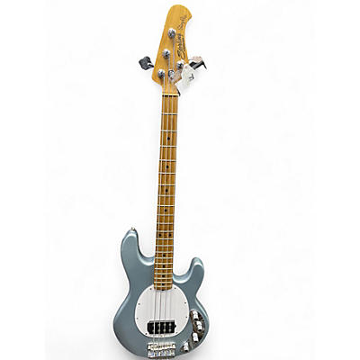 Used Sterling by Music Man Ray34 Firemist Silver Electric Bass Guitar