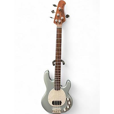 Used Sterling by Music Man Ray34 Firemist Silver Electric Bass Guitar