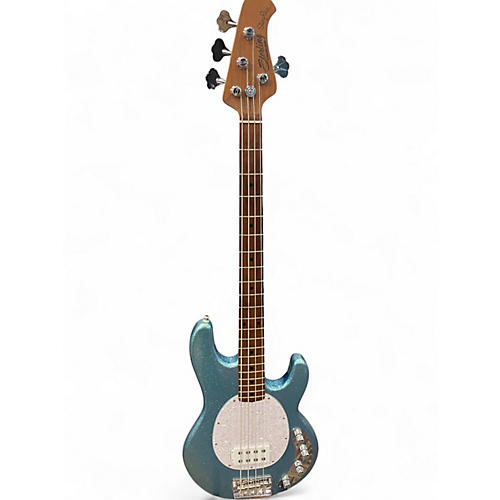 Used Sterling by Music Man Ray34 blue sparkle Electric Bass Guitar blue sparkle