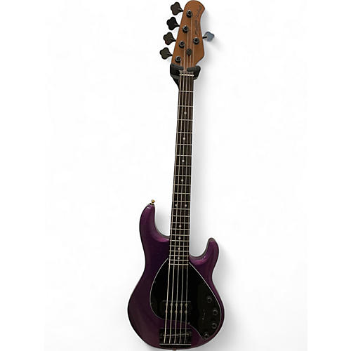 Sterling by Music Man Used Sterling by Music Man Ray35 5 String Purple Sparkle  Electric Bass Guitar Purple Sparkle