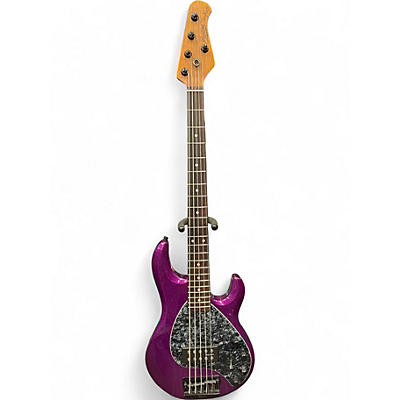 Used Sterling by Music Man Ray35 5 String Purple Sparkle Electric Bass Guitar