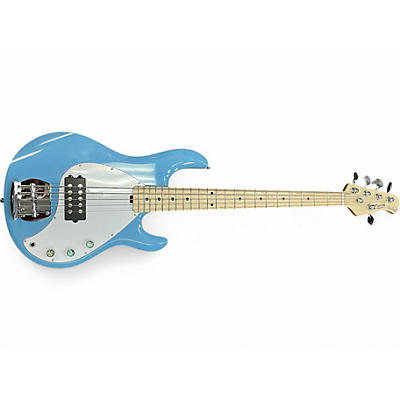 Used Sterling by Music Man Ray5 5 String Chopper Blue Electric Bass Guitar