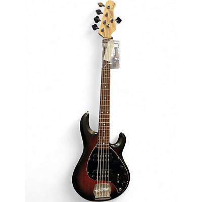 Used Sterling by Music Man Ray5 5 String Red Burst Satin Electric Bass Guitar