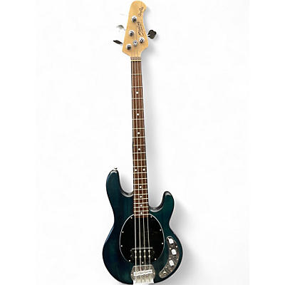 Used Sterling by Music Man S.U.B. Ray4 Trans Blue Satin Electric Bass Guitar