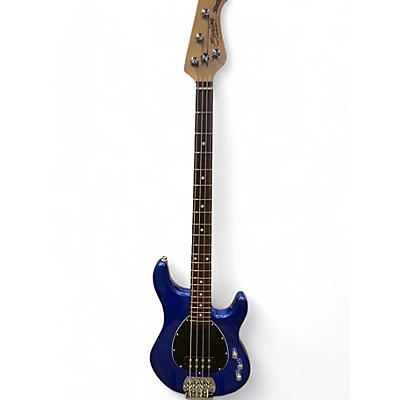 Used Sterling by Music Man SB4 Blue Electric Bass Guitar