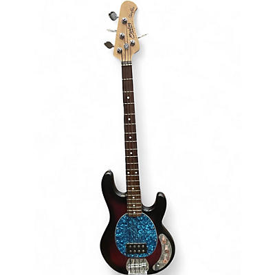 Used Sterling by Music Man STING RAY 2 Tone Sunburst with Aqua Pickguard Electric Bass Guitar