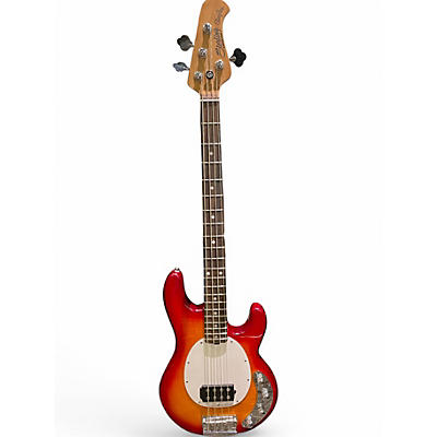 Used Sterling by Music Man Srtingray 34 Flame Maple Heritage Cherry Electric Bass Guitar