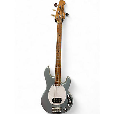 Used Sterling by Music Man Sting Ray 34 Fire mist silver  Electric Bass Guitar