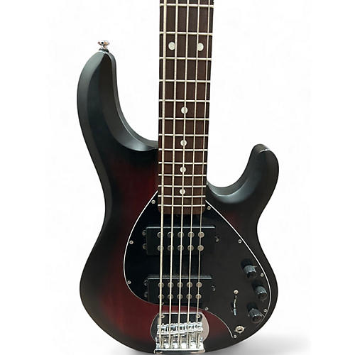 Sterling by Music Man Used Sterling by Music Man Sting Ray 5 ruby red burst stain Electric Bass Guitar ruby red burst stain