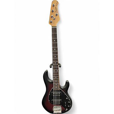 Used Sterling by Music Man Sting Ray 5HH Ruby Red Burst Electric Bass Guitar