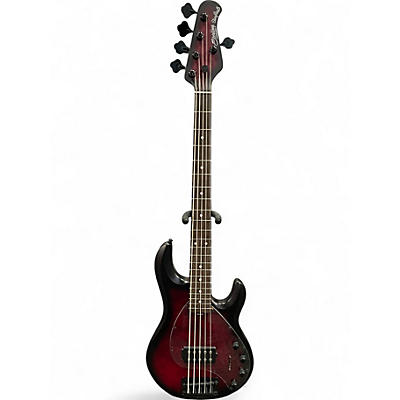 Used Sterling by Music Man Stingray 5 Dark Scarlet Burst Satin Electric Bass Guitar