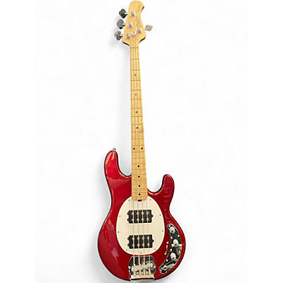 Used Sterling by Music Man StringRay Ray4 HH Candy Apple Red Electric Bass Guitar