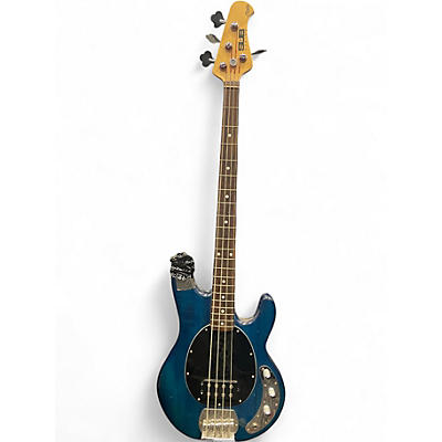 Used Sterling by Music Man Sub 4 Blue Electric Bass Guitar