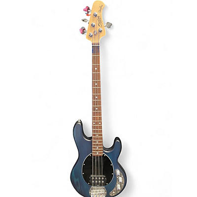 Used Sterling by Music Man Sub 4 Blue Electric Bass Guitar