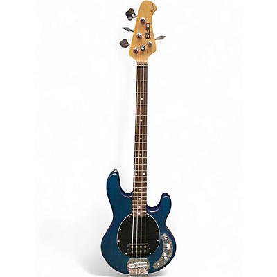 Used Sterling by Music Man Sub 4 Blue Electric Bass Guitar
