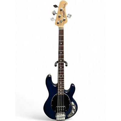 Used Sterling by Music Man Sub 4 Blue Electric Bass Guitar