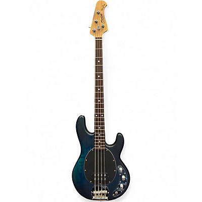 Used Sterling by Music Man Sub 4 Trans Blue Electric Bass Guitar