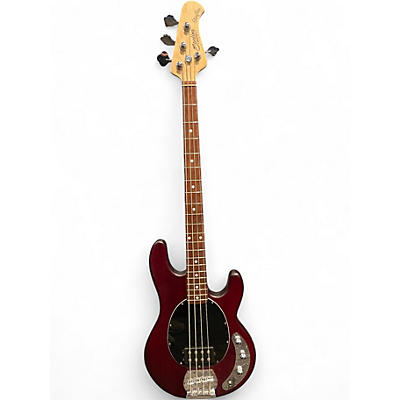 Used Sterling by Music Man Sub 4 Worn Cherry Electric Bass Guitar