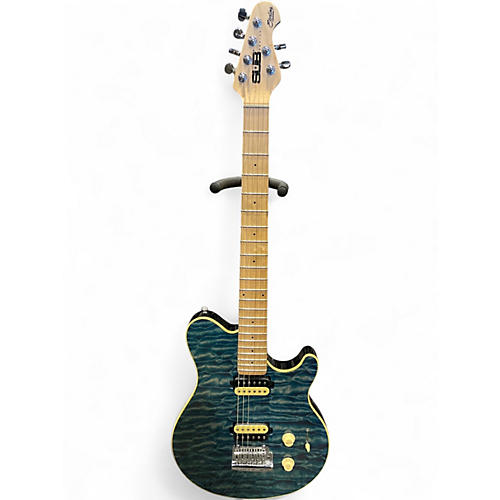 Used Sterling by Music Man Sub AX3 Axis Ocean Turquoise Solid Body Electric Guitar Ocean Turquoise