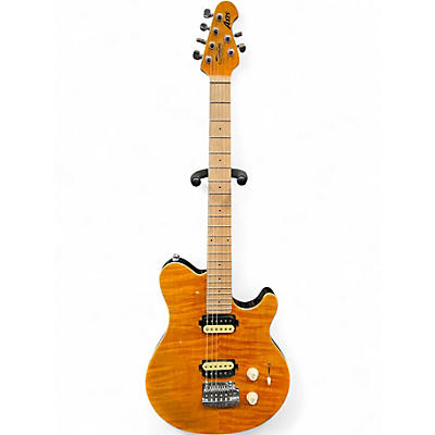 Used Sterling by Music Man Sub AX3 Axis Trans Amber Solid Body Electric Guitar