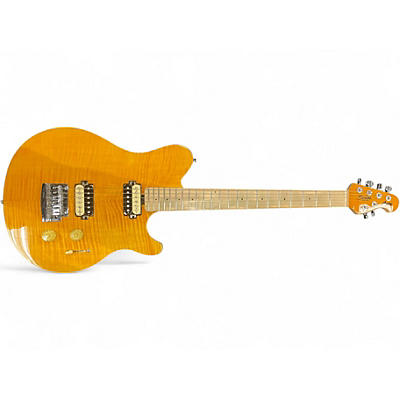 Used Sterling by Music Man Sub AX3 Axis YELLOW Solid Body Electric Guitar