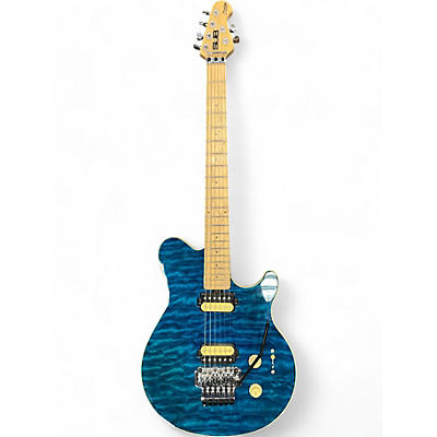 Sterling by Music Man Used Sterling by Music Man Sub AX4 Floyd Rose Trans Blue Solid Body Electric Guitar