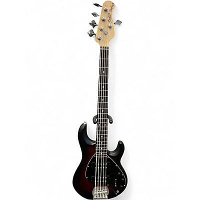 Used Sterling by Music Man Sub Series Stingray 5 Ruby Red Burst Electric Bass Guitar