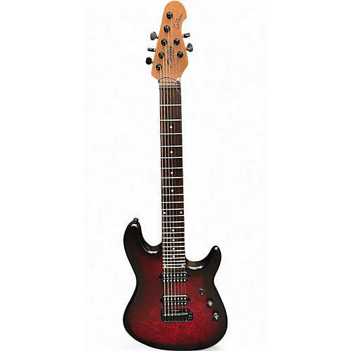 Used Sterling by Music Man cutlass jason richardson 7 string dark scarlett burst satin Solid Body Electric Guitar dark scarlett burst satin