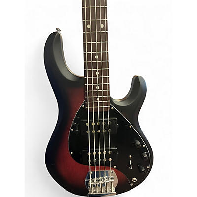 Used Sterling by Music Man sting ray 5 Candy Red Burst Electric Bass Guitar