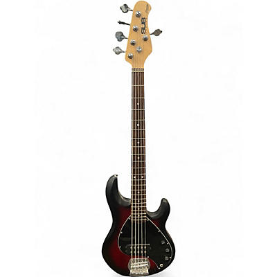 Used Sterling by Music Man sub series 5 Crimson Red Burst Electric Bass Guitar