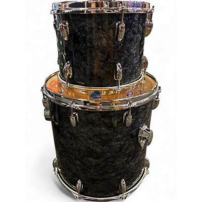 Used Stone Custom Drums 3 Piece 3 Ply Black Diamond Pearl Drum Kit