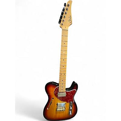Used Suhr Alt T 3 Tone Burst Hollow Body Electric Guitar