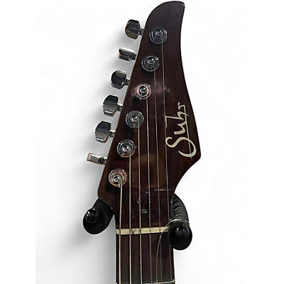 Used Suhr Modern Carve Top  Blue Ghost Flames Solid Body Electric Guitar