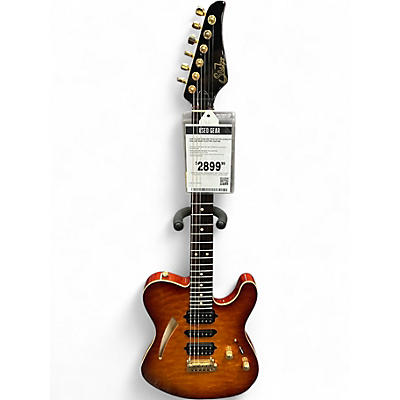 Used Suhr Thinline Telecaster Sunburst Hollow Body Electric Guitar