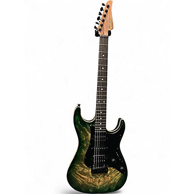 Used Suhr custom standard waterfall maple burl faded trans green burst Solid Body Electric Guitar