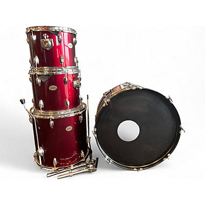 Used Sunlite 4 Piece 4-PIECE KIT Candy Apple Red Drum Kit