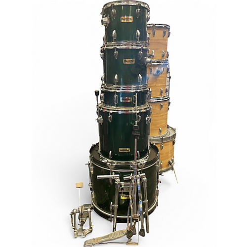 Used Sunlite 5 Piece 5 PIECE DRUM SET Green Drum Kit Green