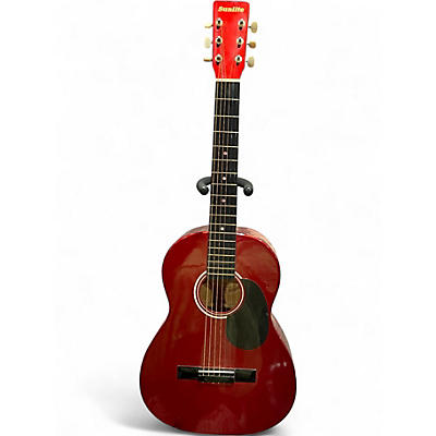 Used Sunlite acoustic Candy Apple Red Acoustic Guitar