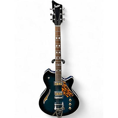 Used Supro CLERMONT AQUA BLUE BURST Hollow Body Electric Guitar