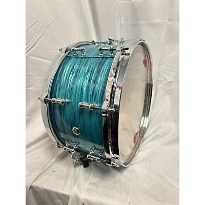 Used T- Mac Customs 7X13 Custom Snare Drum Ocean Blue