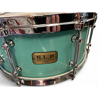 Used TAMA 14X6 SLP Fat Spruce Turquoise Drum