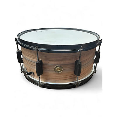 Used TAMA 14X6.5 Woodworks Poplar Snare Drum 14 x 6.5 in. Natural Zebrawood Wrap Zebrawood Drum