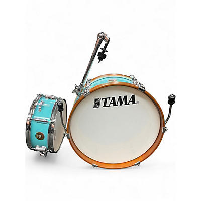 Used TAMA 2 Piece Club Jam Mini with Ride Cymbal Arm Baltic Blue Drum Kit