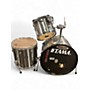 Used TAMA 3 Piece Rockstar Metallic Silver Drum Kit Metallic Silver