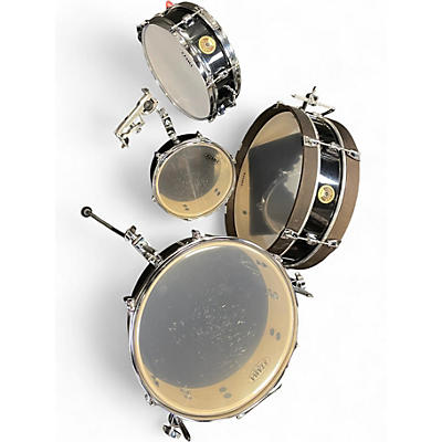 Used TAMA 4 Piece CLUB JAM PANCAKE KIT HAIRLINE BLACK Drum Kit