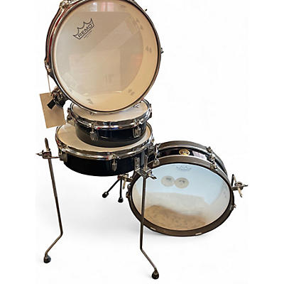 Used TAMA 4 Piece Club Jam Pancake  hairline black chrome Drum Kit