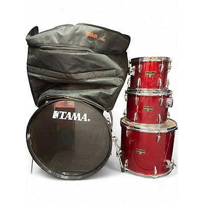 Used TAMA 4 Piece Imperialstar Wine Red Sparkle Drum Kit